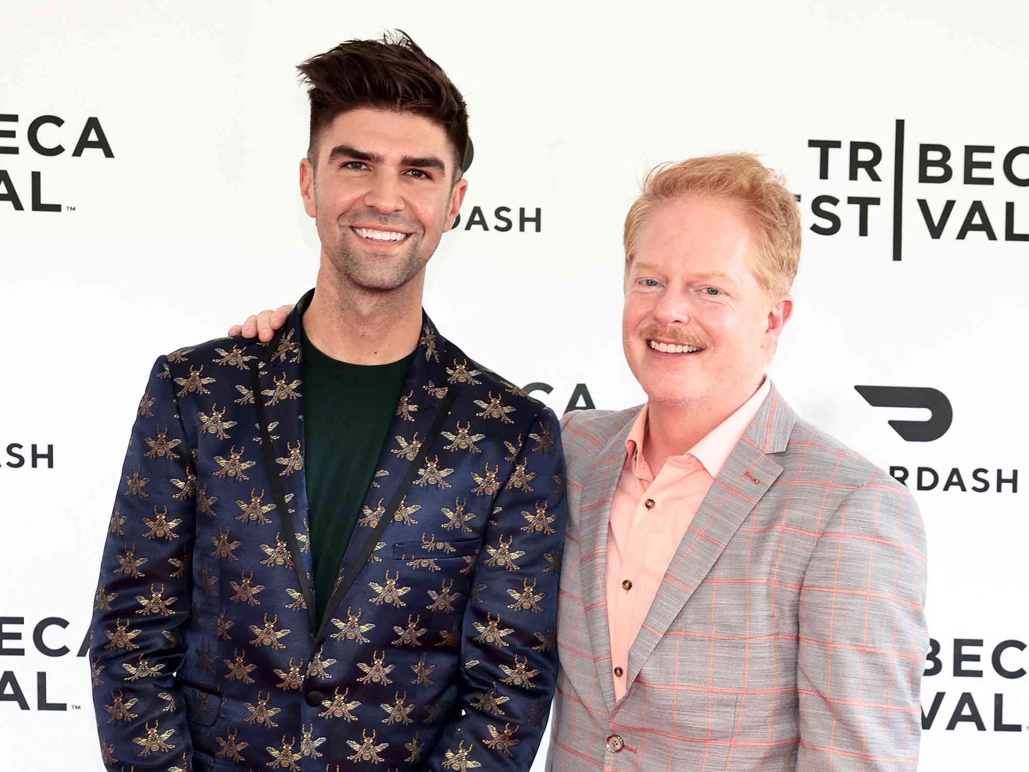 Justin Mikita and Jesse Tyler Ferguson attend "Broadway Rising" premiere during the 2022 Tribeca Festival at SVA Theater on June 13, 2022 in New York City