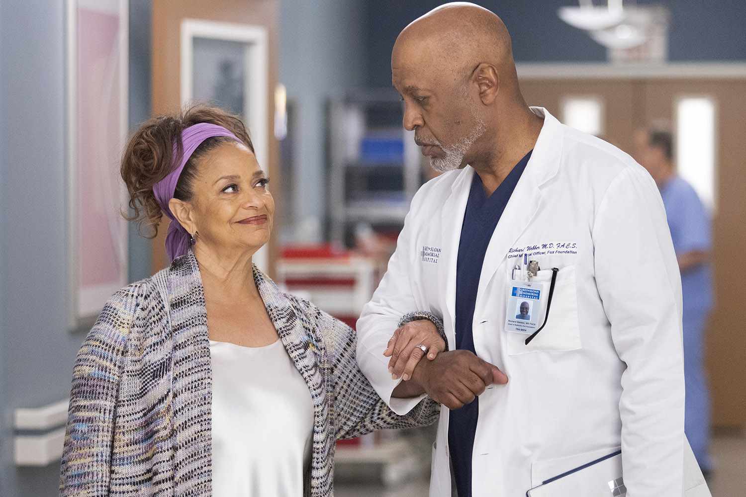 GREY’S ANATOMY - “Stronger Than Hate” – A dinner party is thrown at the sister house in Nick’s honor. Meanwhile, Grey Sloan Memorial receives a victim of a brutal hate crime on a new episode of “Grey’s Anatomy,” THURSDAY, MAY 19 (9:00-10:01 p.m. EDT), on ABC. (ABC/Liliane Lathan) DEBBIE ALLEN, JAMES PICKENS JR.