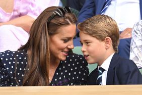 Catherine, Duchess of Cambridge and Prince George of Cambridge attend the Men's Singles Final at All England Lawn Tennis and Croquet Club on July 10, 2022