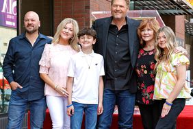 Mike Intrieri, Endy Intrieri, Ryan Intrieri, Blake Shelton, Dorothy Shackleford, and Jace Intrieri attend Blake Shelton's Star Ceremony on The Hollywood Walk Of Fame on May 12, 2023 in Hollywood, California. 