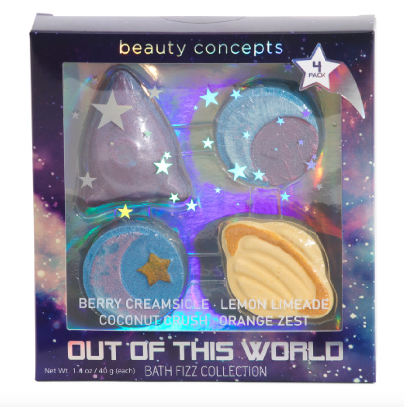 beauty concepts 4 piece bath bomb collection