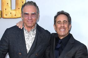Michael Richards, Jerry Seinfeld arrives at the Los Angeles Premiere Of Netflix's "UNFROSTED" at The Egyptian Theatre Hollywood on April 30, 2024 in Los Angeles, California.