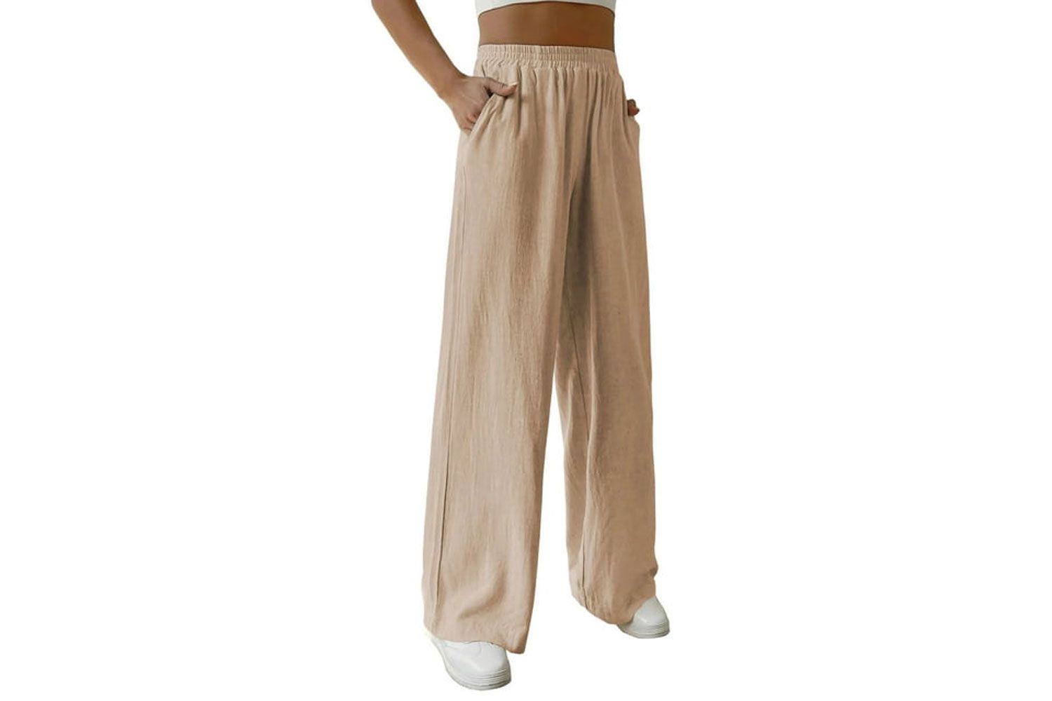 Walmart Rosvigor Wide Leg Pants for Women Elastic Waist Womens Pants Casual Lounge Trousers with Pockets