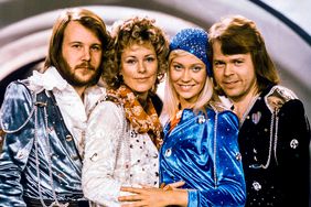 Swedish pop group Abba with its members (L-R) Benny Andersson, Anni-Frid Lyngstad, Agnetha Faltskog and Bjorn Ulvaeus posing after winning the Swedish branch of the Eurovision Song Contest with their song "Waterloo"