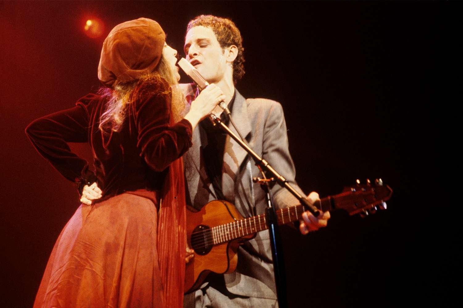 Photo of Lindsey BUCKINGHAM and Stevie NICKS and FLEETWOOD MAC; L-R. Stevie Nicks, Lindsey Buckingham performing live onstage