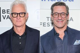 John Slattery and Jon Hamm attend the "Maggie Moore(s)" premiere during the 2023 Tribeca Festival at Spring Studios