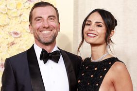Jordana Brewster and Mason Morfit arrive for the 81st annual Golden Globe Awards on January 7, 2024.