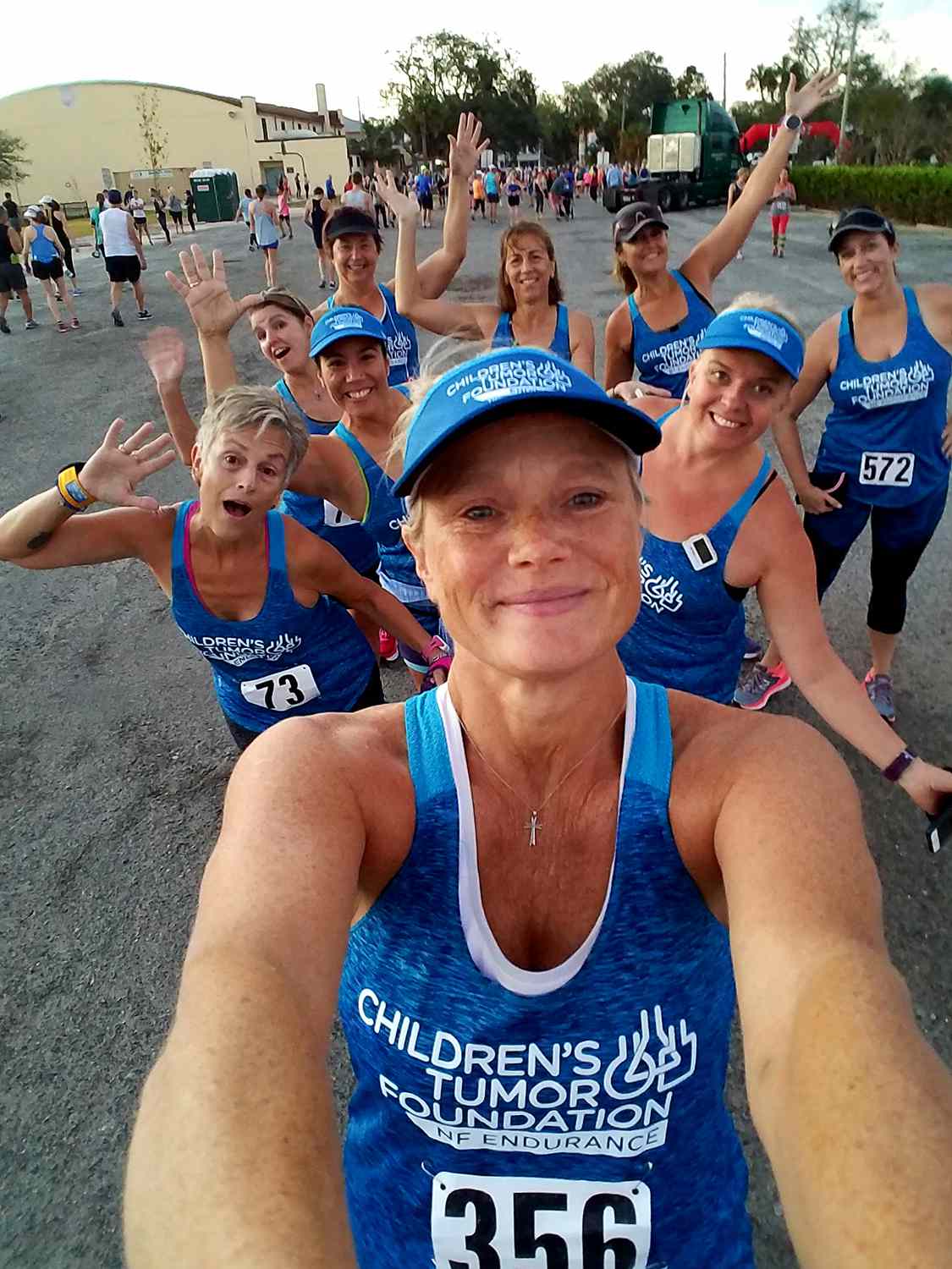 Michele Holbrook running with friends, half marathon with her group of friends on November 12, 2017.