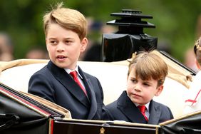 Prince George of Wales and Prince Louis of Wales are seen during Trooping the Colour on June 17, 2023 in London, England. Trooping the Colour is a traditional parade held to mark the British Sovereign's official birthday. It will be the first Trooping the Colour held for King Charles III since he ascended to the throne.