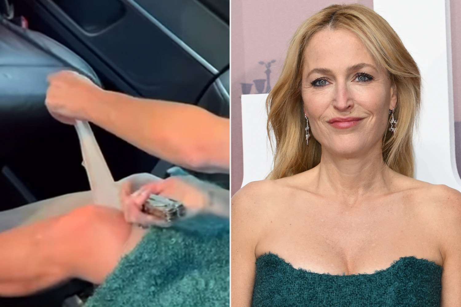Gillian Anderson Cuts Off Her Pantyhose in the Backseat of Her Car En Route to Scoop Premiere