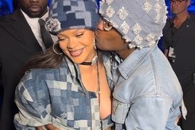 *EXCLUSIVE* - A$AP Rocky gives Rihanna a big kiss after attending the Louis Vuitton show in Paris