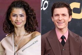 Zendaya during a photocall at a press conference for the film "Dune: Part Two" in Seoul; Tom Holland at The 29th Critics' Choice Awards 