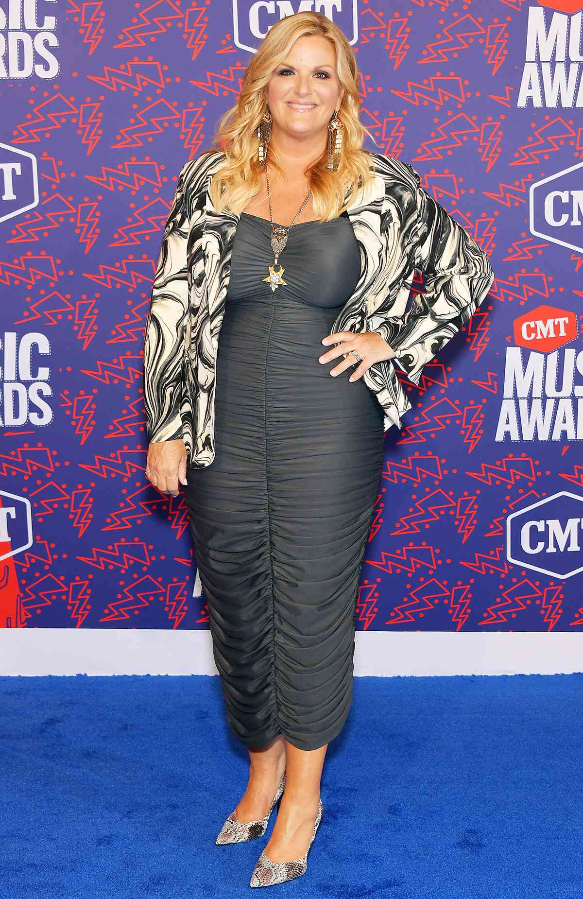 Trisha Yearwood attends the 2019 CMT Music Award at Bridgestone Arena on June 05, 2019 in Nashville, Tennessee. 