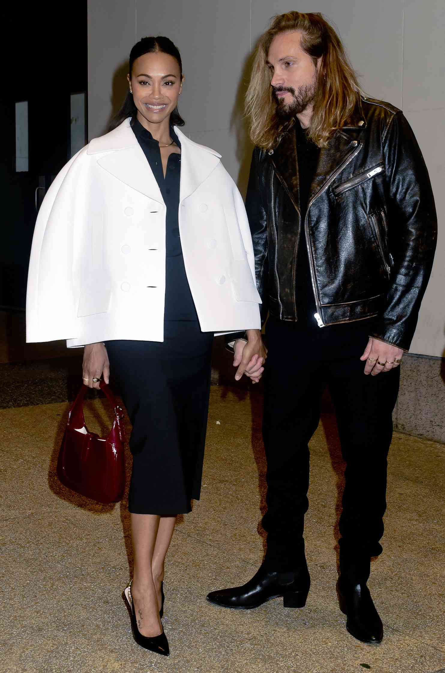 Zoe Saldana and husband Marco Perego Saldana are spotted at CBS Studios in New York City. 