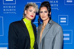 Ali Krieger and Ashlyn Harris attend the Human Rights Campaign's 2023 Greater New York Dinner at The New York Marriott Marquis on February 04, 2023 in New York City