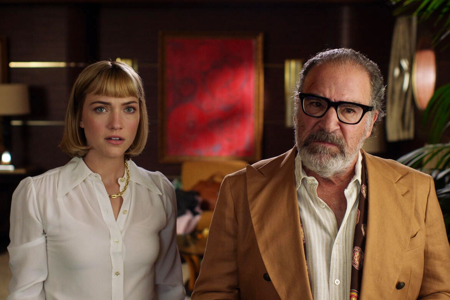 Violett Beane and Mandy Patinkin in 'Death and Other Details'. 