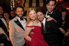 Arian Moayed, Sarah Snook, Kieran Culkin, and Nicholas Braun attend the HBO & Max Post Emmys Reception at San Vicente Bungalows 
