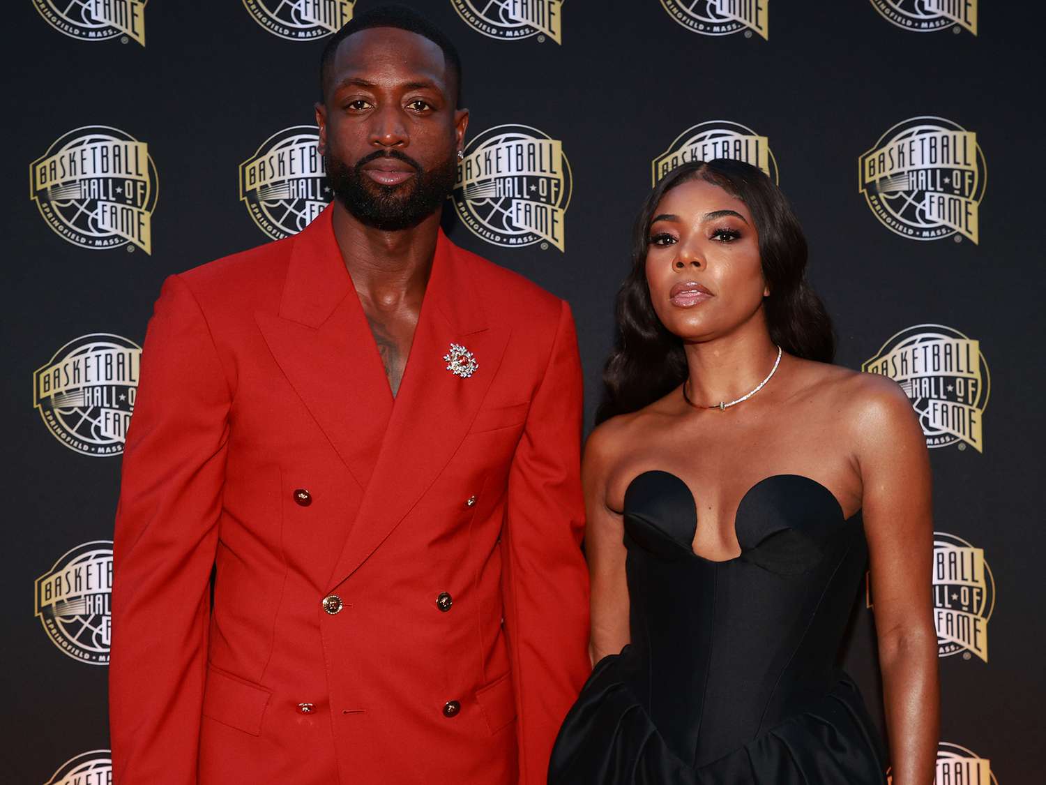 Dwyane Wade and Gabrielle Union attend the 2023 Naismith Basketball Hall of Fame Induction