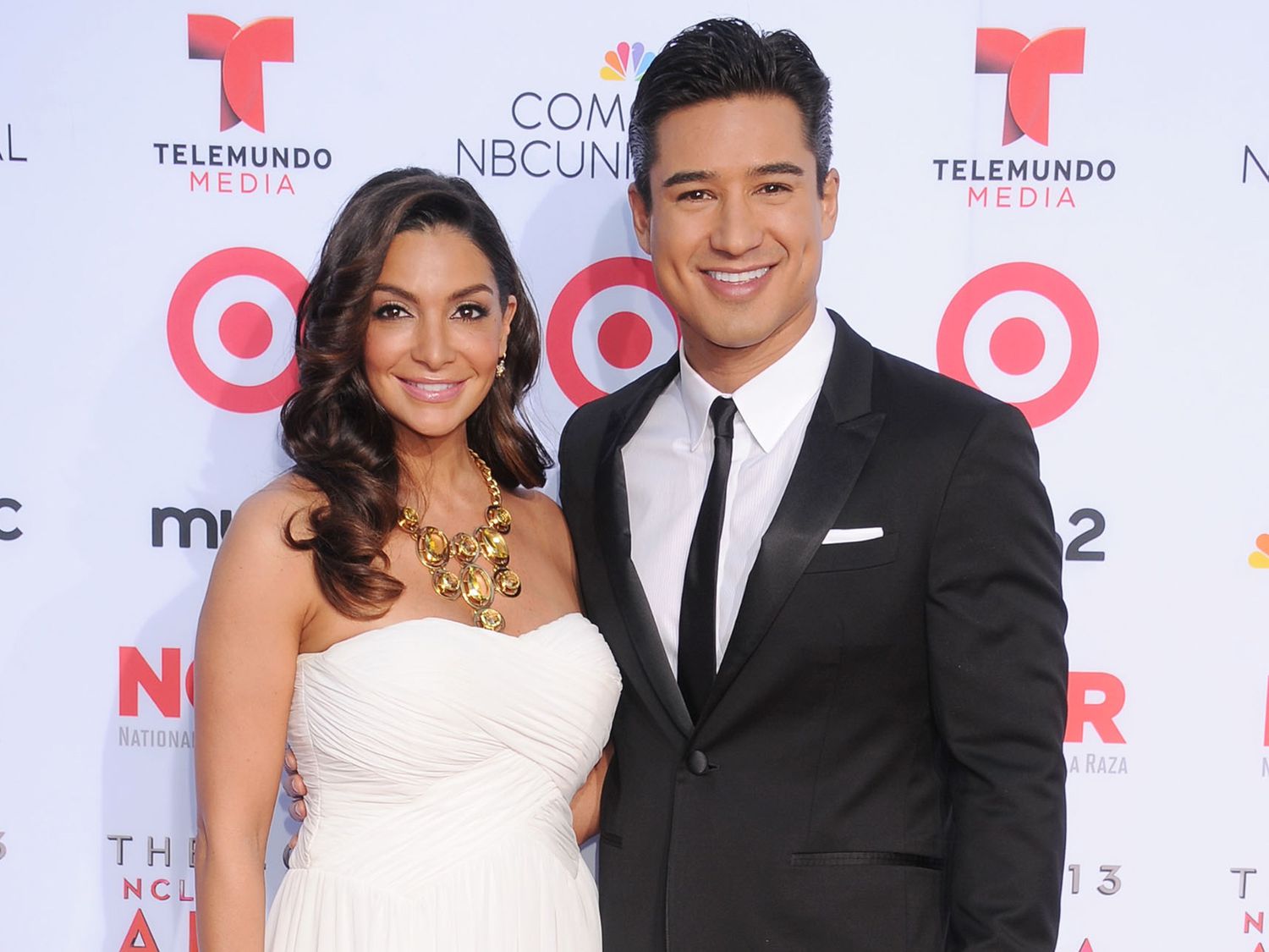 Mario Lopez and wife Courtney Mazza arrive at the 2013 NCLA ALMA Awards