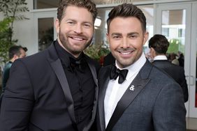 Jaymes Vaughan and Jonathan Bennett attend The 33rd Annual GLAAD Media Awards on April 02, 2022 in Beverly Hills, California. 