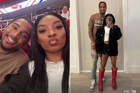 Simone Biles Rocks Red Glitter Cowboy Boots for Date Night with Husband Jonathan Owens