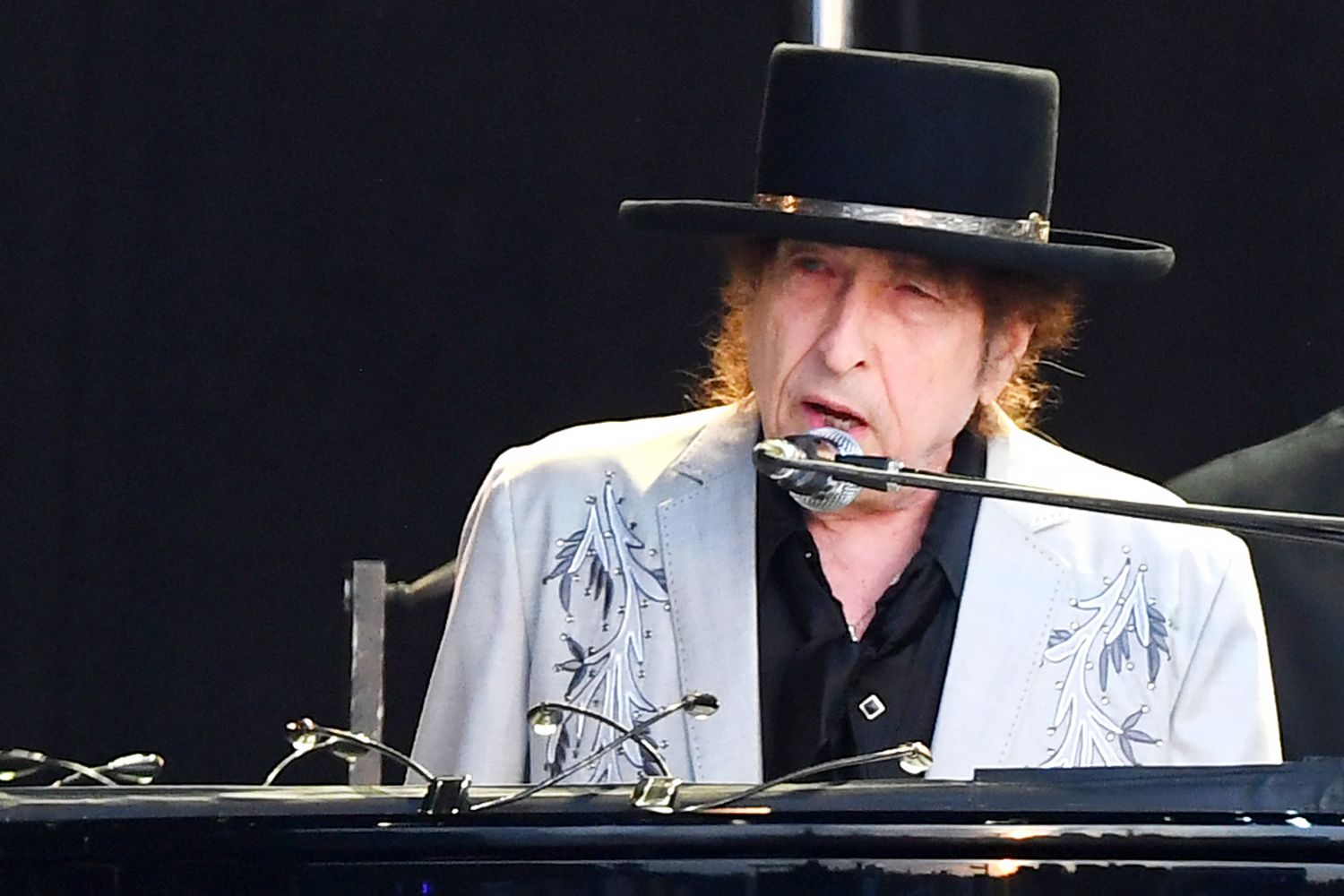 Bob Dylan performs on a double bill with Neil Young at Hyde Park on July 12, 2019 in London, England