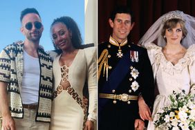 Mel B. Rory McPhee, Diana, Princess of Wales and Prince Charles pose for the official photograph by Lord Lichfield in Buckingham Palace at their wedding on July 29, 1981 