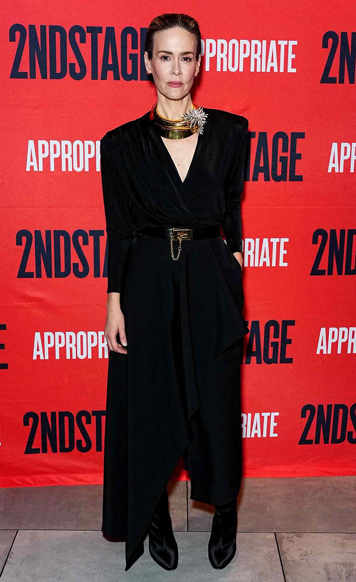Sarah Paulson poses at the opening night of the Second Stage Theater play "Appropriate" 