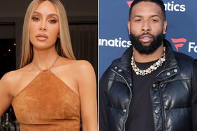Kim Kardashian attends the GQ Men of the Year Party 2023 VIP dinner on November 16, 2023 in Los Angeles, California. ; Odell Beckham Jr. attends the 2023 Fanatics Super Bowl Party on February 11, 2023 in Phoenix, Arizona. 