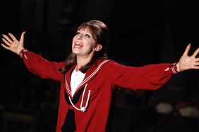 American actress and singer Barbra Streisand sings in a scene from Funny Girl 