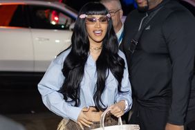 Cardi B spotted outside the Knicks game 5 in and exclusive Crocodile Birkin bag in New York, NY, USA.