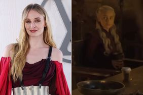 Sophie Turner attends the Louis Vuitton Womenswear Fall/Winter 2024-2025 show as part of Paris Fashion Week ; Starbucks cup accidentally left on set in Game of Thrones