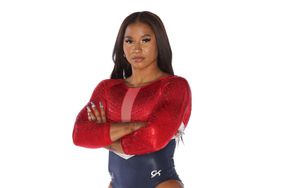 Gymnast Jordan Chiles poses during the Team USA Paris 2024 Olympic Portrait Shoot at NBC Universal Studios Stage 16 on November 16, 2023 in Los Angeles, 