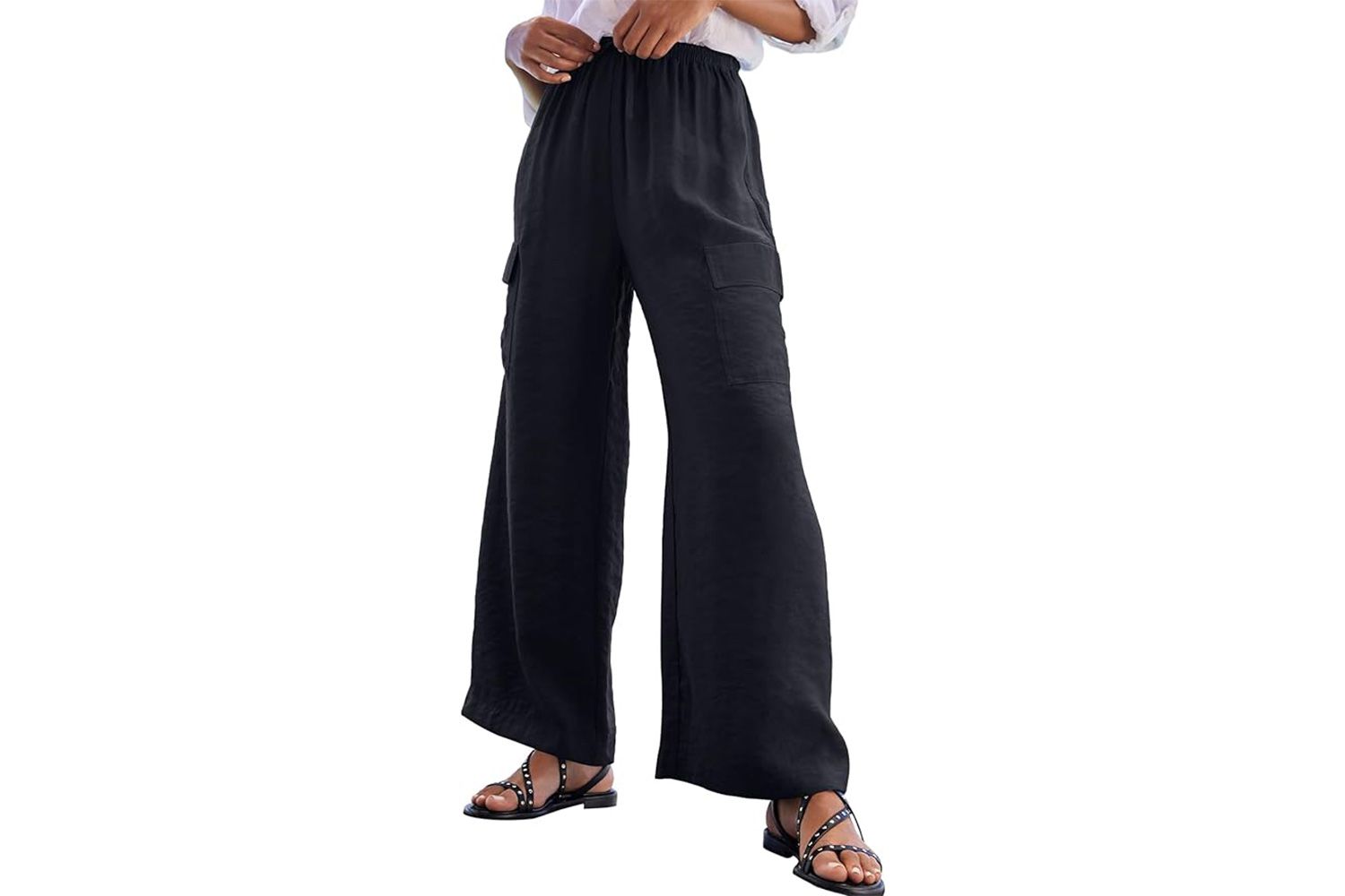 Amazon EVALESS Women's Summer Flowy Wide Leg Beach Pants