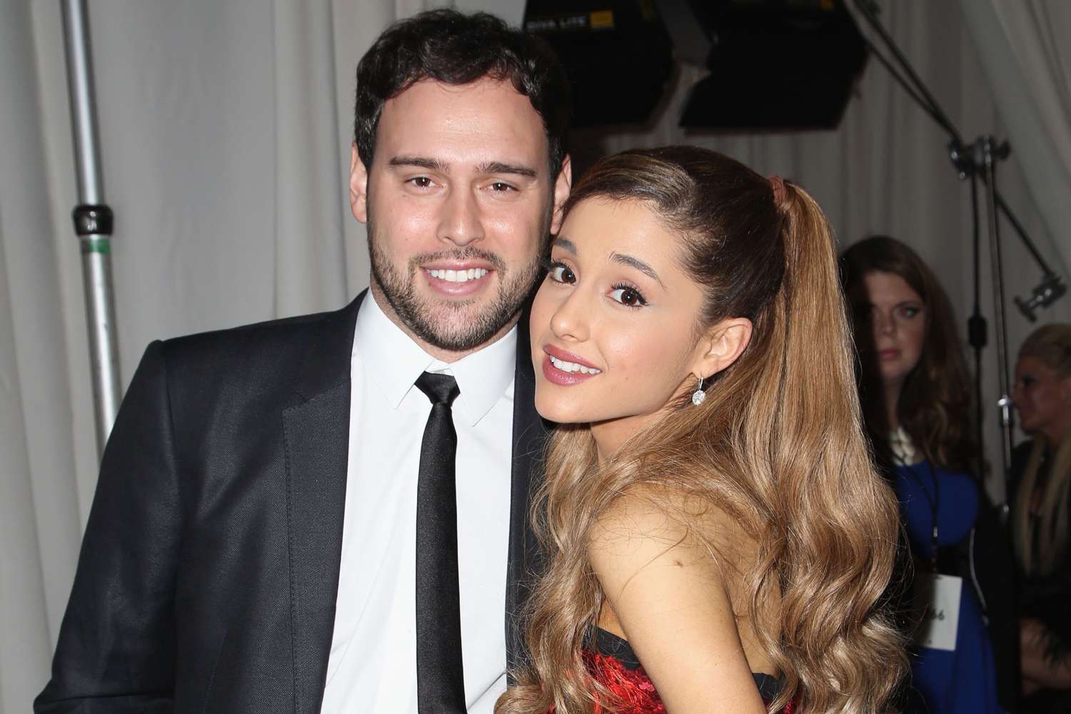 Scooter Braun and recording artist Ariana Grande attend the 2013 American Music Awards at Nokia Theatre
