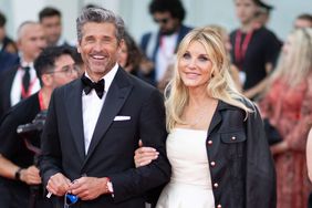 Patrick Dempsey and Jillian Fink attend a red carpet for the movie "Ferrari" at the 80th Venice International Film Festival on August 31, 2023 in Venice, Italy