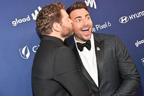 Jaymes Vaughan and Jonathan Bennett attend The 33rd Annual GLAAD Media Awards at The Beverly Hilton on April 02, 2022 in Beverly Hills, California.