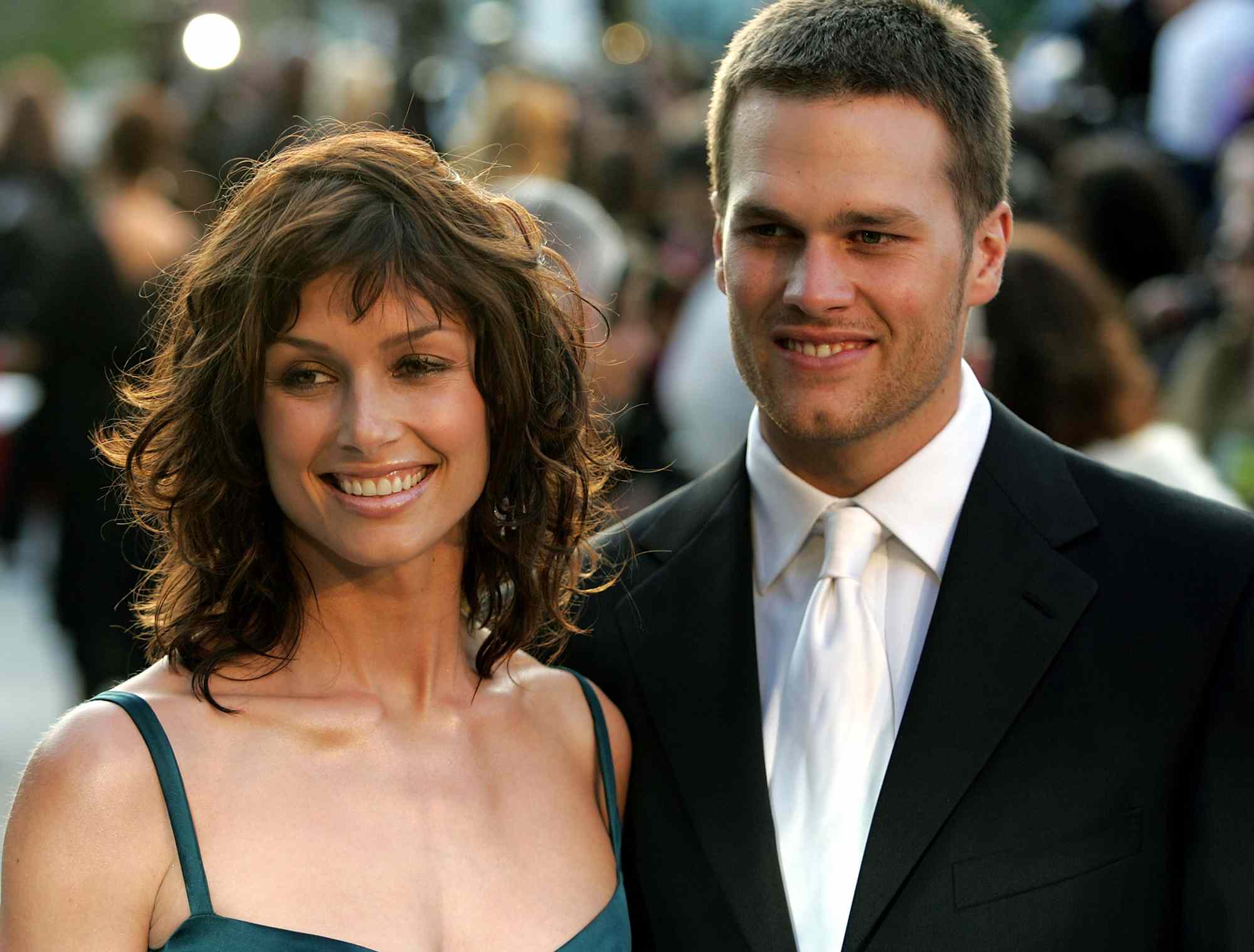 Bridget Moynahan and quarterback Tom Brady and arrives at the Vanity Fair Oscar Party at Mortons on February 27, 2005 in West Hollywood, California