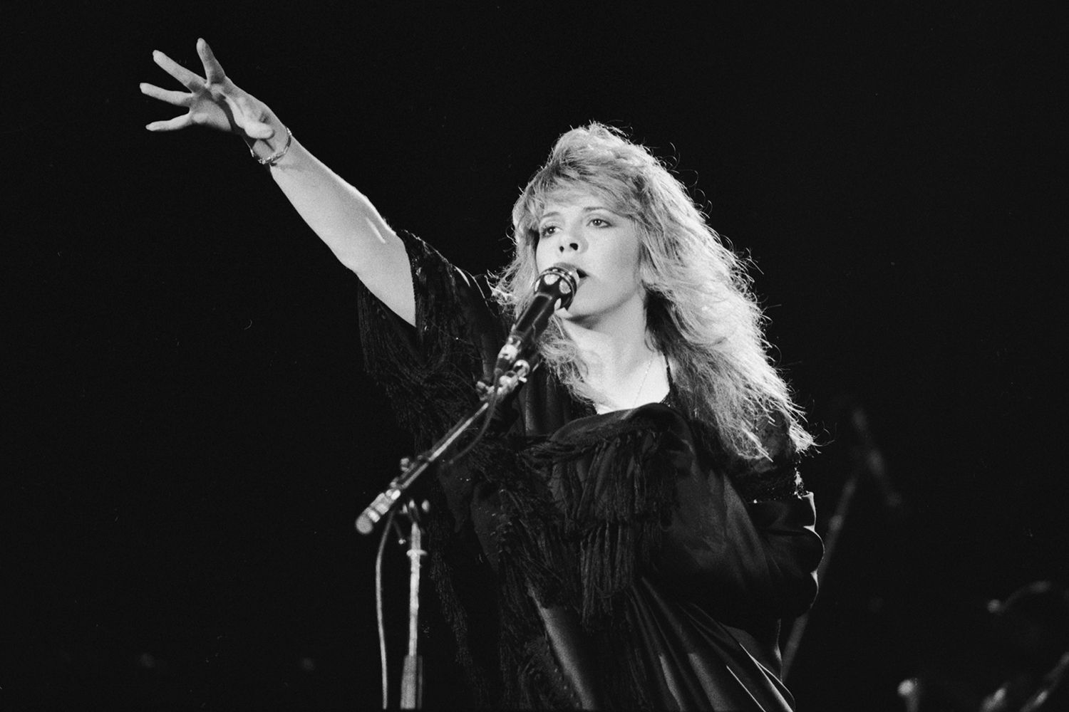 Singer Stevie Nicks performs at the 1983 US Festival.
