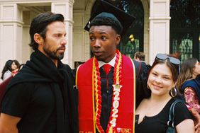 Milo Ventimiglia, Niles Fitch, and Hannah Zeile at a graduation