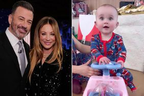 Kaley cuoco on Jimmy Kimmel live - talks about daughter tilda's first flight