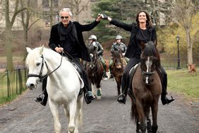 Andrea Bocelli and Veronica Berti Bocelli arrive in New York City on horseback to celebrate Trinity Broadcasting Networks’ premiere of THE JOURNEY: A Music Special from Andrea Bocelli, in theaters beginning April 2.