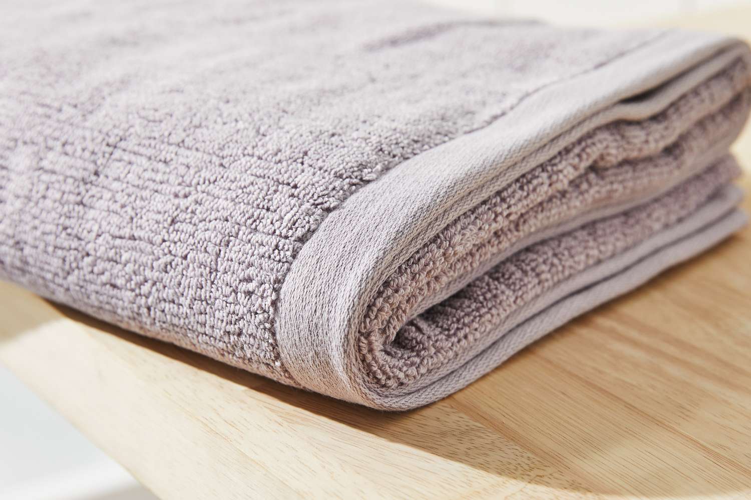West Elm Everyday Textured Organic Towels on bathroom counter