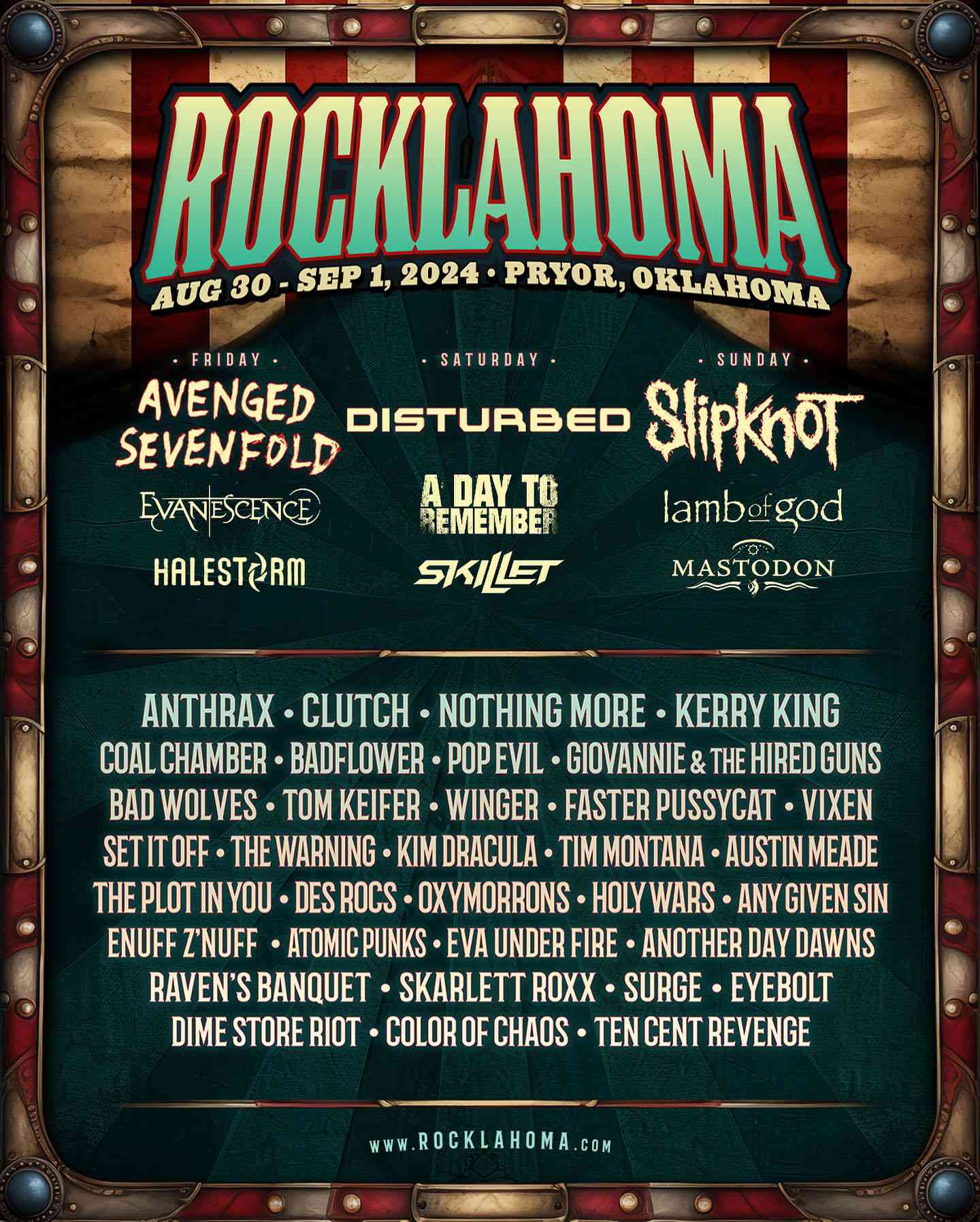 Rocklahoma Music Festival Lineup 2024