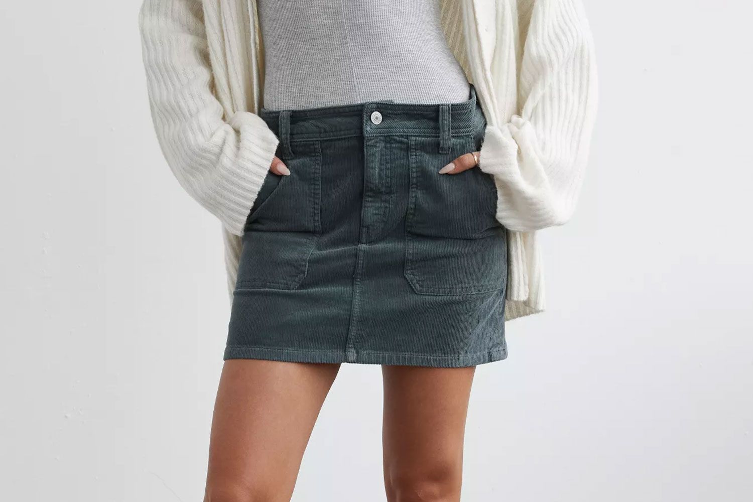 AE High-Waisted Corduroy Mini Skirt