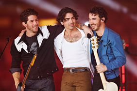ARLINGTON, TEXAS - NOVEMBER 24: Jonas Brothers perform at halftime during a game between the Dallas Cowboys and the New York Giants at AT&T Stadium on November 24, 2022 in Arlington, Texas. The Cowboys defeated the Giants 28-20. (Photo by Wesley Hitt/Getty Images)