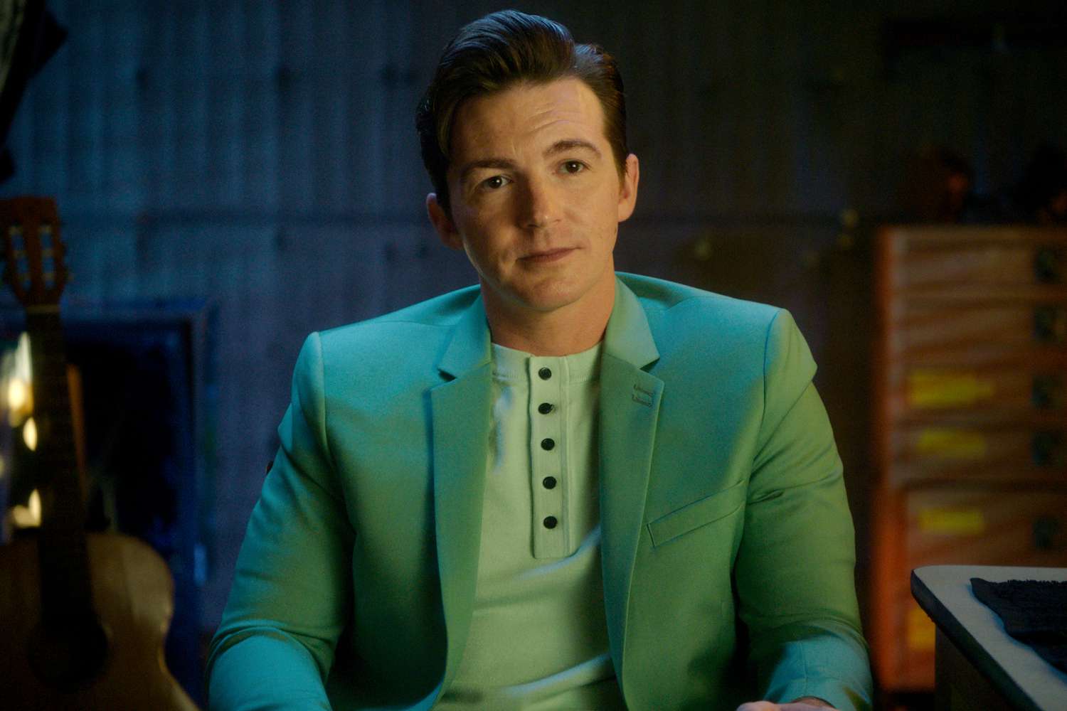 Drake Bell master interview shot, from the ID Documentary "Quiet on Set" 2024.