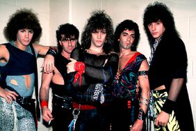 American rock band Bon Jovi backstage before a performance at the Rosemont Horizon, Rosemont, Illinois, May 20, 1984.