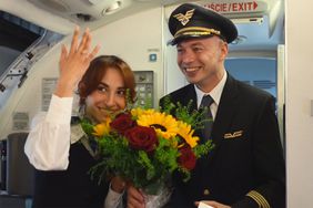 Captain Konrad proposed to Stewardess Paula during a flight to KrakÃ³w, the city where they first met