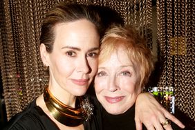 Sarah Paulson and Holland Taylor pose at the opening night after party for the Second Stage Theater play "Appropriate" on Broadway at The Yard House Times Square on December 18, 2023 